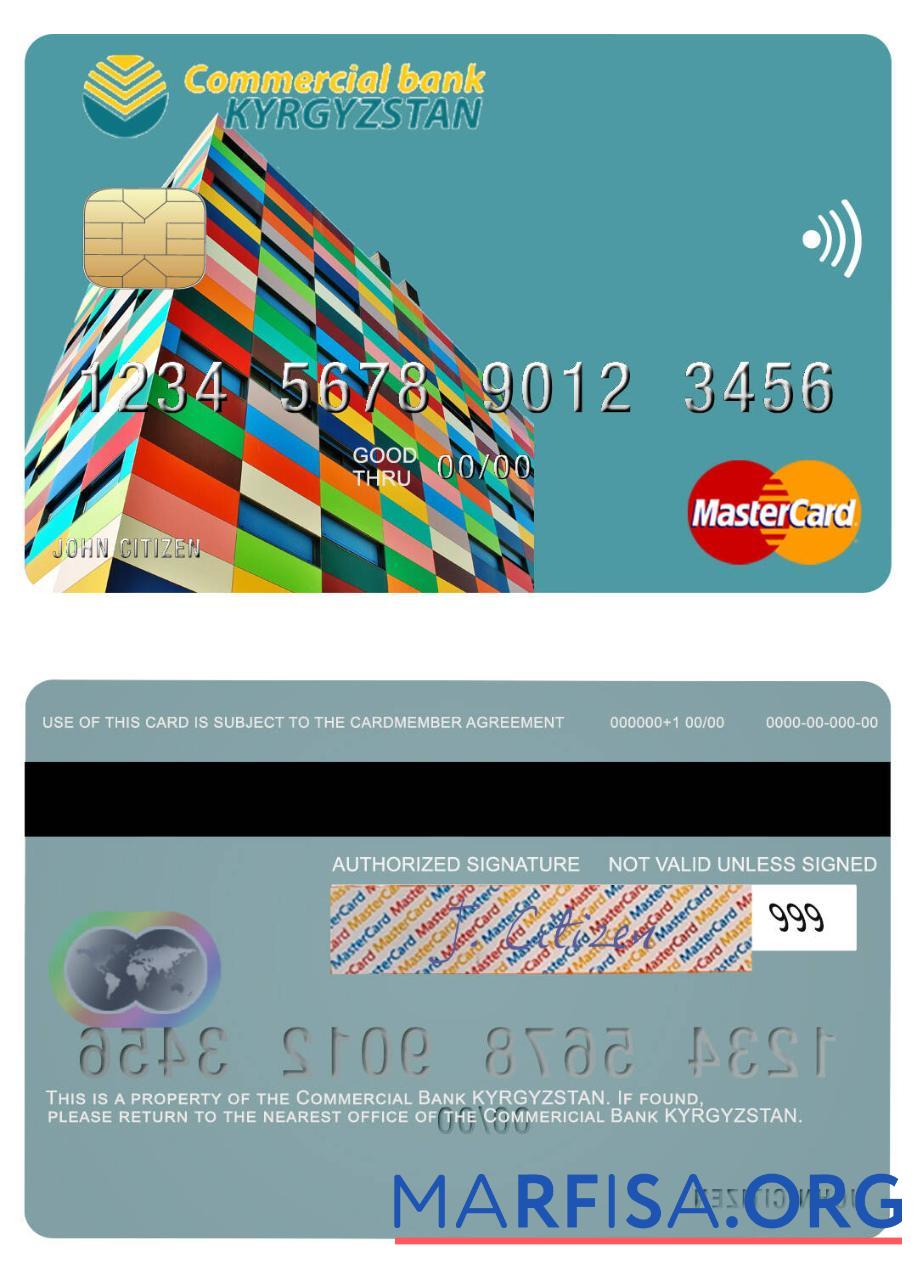 Downloadable Kyrgyzstan Commercial Bank KYRGYZSTAN mastercard real example